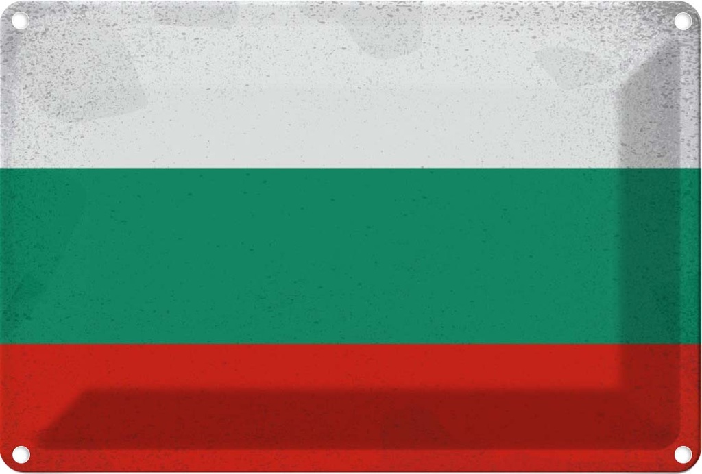 Blechschild 20x30 cm Bulgarien Bulgaria Vintage Flagge Fahne Wappen
