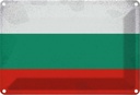 Blechschild 20x30 cm Bulgarien Bulgaria Vintage Flagge Fahne Wappen