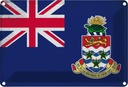 Blechschild 20x30 cm Cayman Islands Vintage Flagge Fahne Wappen