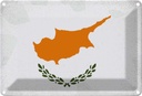 Blechschild 20x30 cm Zypern Cyprus Vintage Flagge Fahne Wappen
