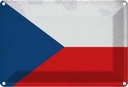 Blechschild 20x30 cm Tschechien Czech Republic Vintag Flagge Fahne Wappen