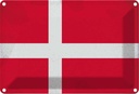 Blechschild 20x30 cm Dänemark Denmark Vintage Flagge Fahne Wappen