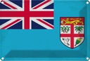 Blechschild 20x30 cm Fidschi Fiji Vintage Flagge Fahne Wappen