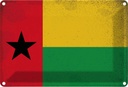 Blechschild 20x30 cm Guinea-Bissau Guinea Vintage Flagge Fahne Wappen