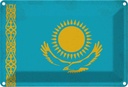 Blechschild 20x30 cm Kasachstan Kazakhstan Vintage Flagge Fahne Wappen
