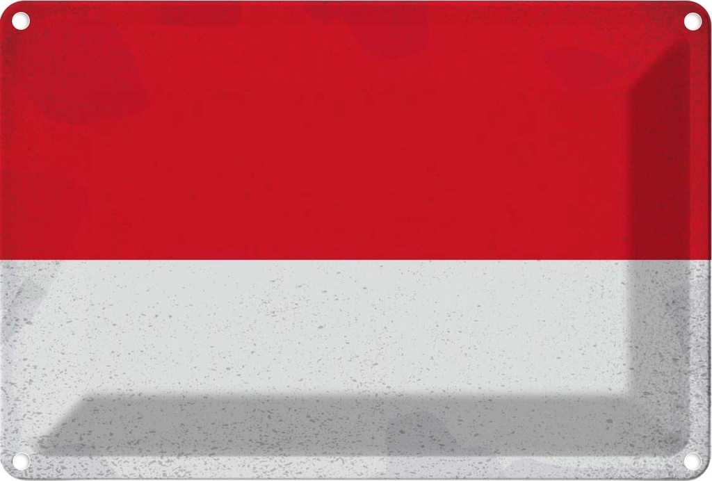 Blechschild 20x30 cm Indonesien Indonesia Vintage Flagge Fahne Wappen