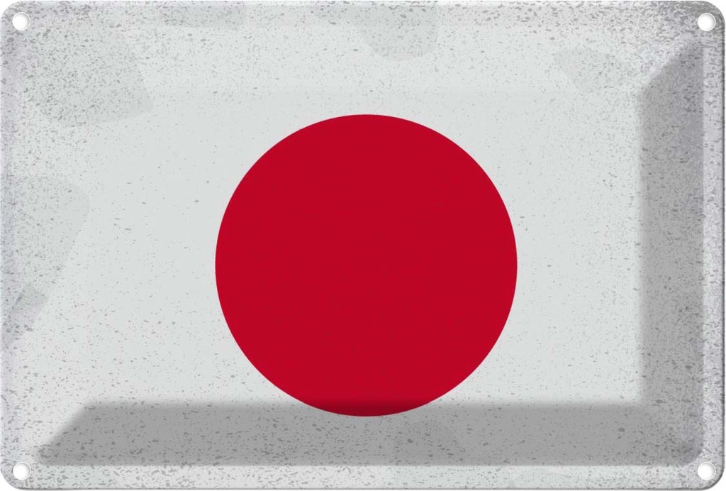 Blechschild 20x30 cm Japan Vintage Flagge Fahne Wappen