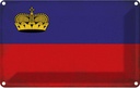 Blechschild 20x30 cm Liechtenstein Vintage Flagge Fahne Wappen