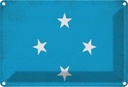 Blechschild 20x30 cm Mikronesien Micronesia Vintage Flagge Fahne Wappen