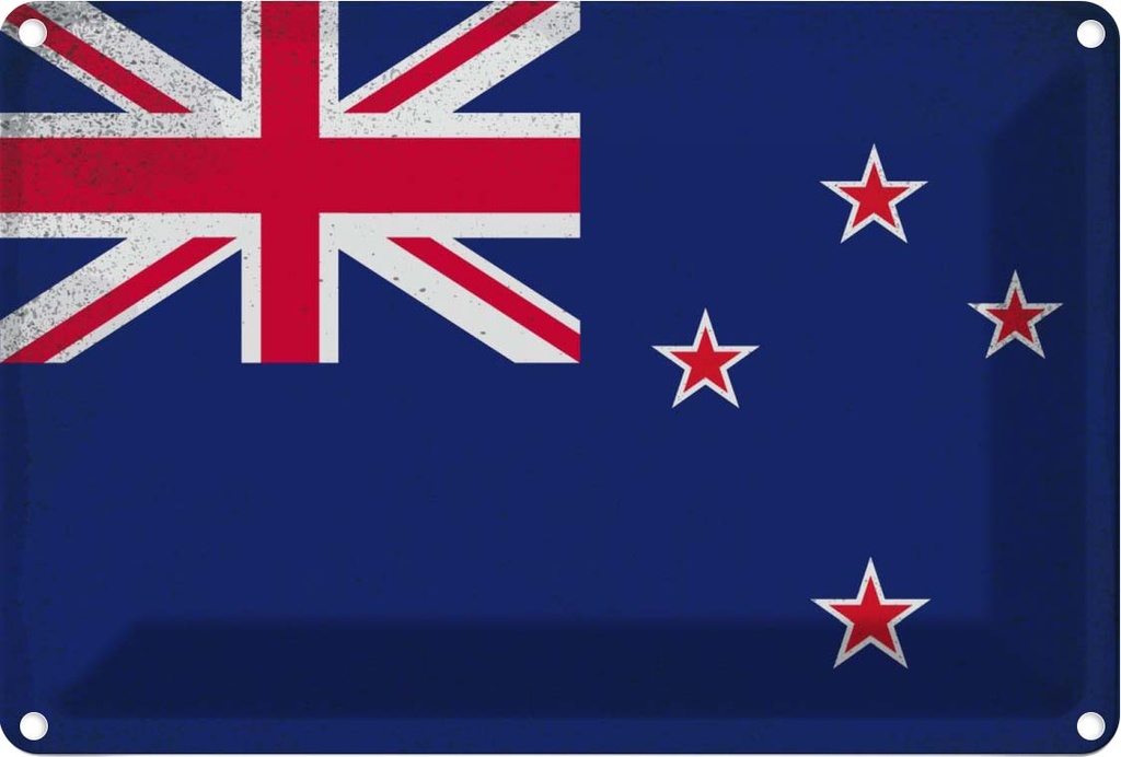 Blechschild 20x30 cm Neuseeland New Zealand Vintage Flagge Fahne Wappen