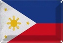 Blechschild 20x30 cm Philippinen Philippines Vintage Flagge Fahne Wappen