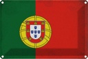 Blechschild 20x30 cm Portugal Vintage Flagge Fahne Wappen
