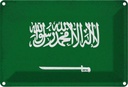 Blechschild 20x30 cm Saudi-Arabien Arabia Vintage Flagge Fahne Wappen