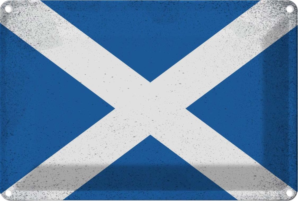 Blechschild 20x30 cm Schottland Scotland Vintage Flagge Fahne Wappen
