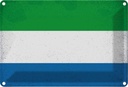 Blechschild 20x30 cm Sierra Leone Vintage Flagge Fahne Wappen