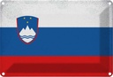 Blechschild 20x30 cm Slowenien Slovenia Vintage Flagge Fahne Wappen