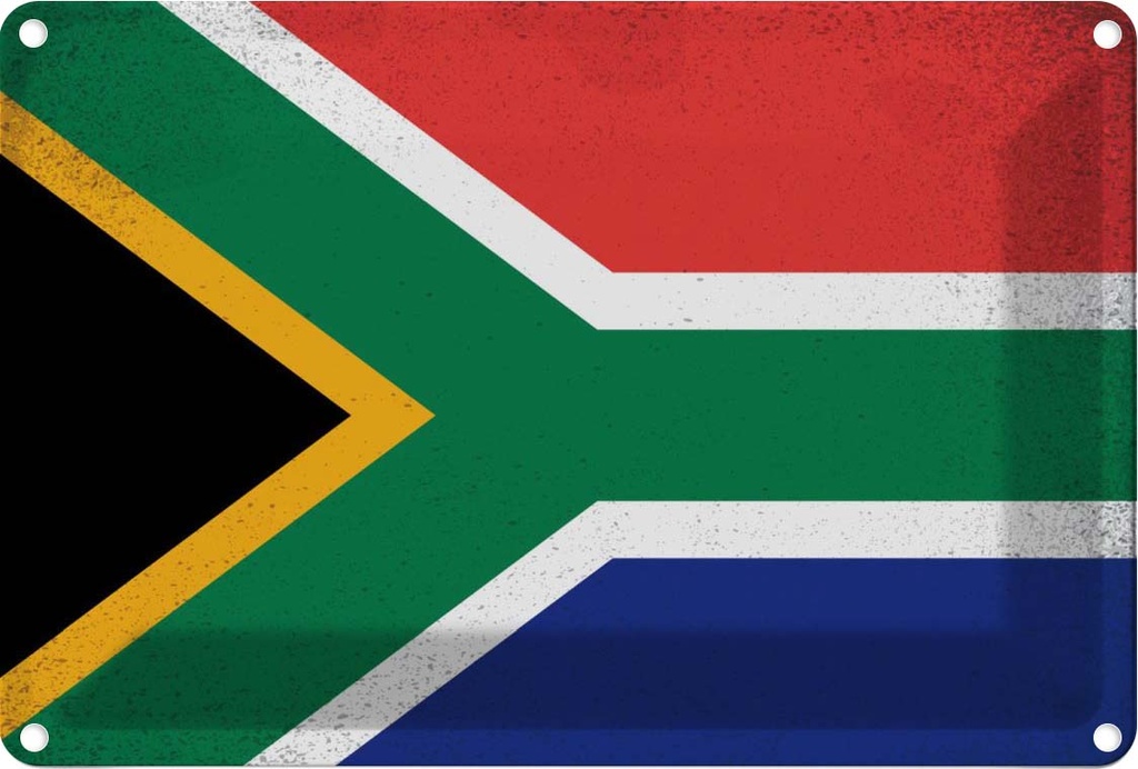 Blechschild 20x30 cm Südafrika South Africa Vintage Flagge Fahne Wappen