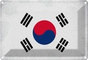 Blechschild 20x30 cm Südkorea South Korea Vintage Flagge Fahne Wappen