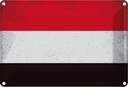 Blechschild 20x30 cm Jemen Yemen Vintage Flagge Fahne Wappen