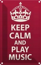 Blechschild 18x12 cm Keep Calm and play Music Krone Yoga