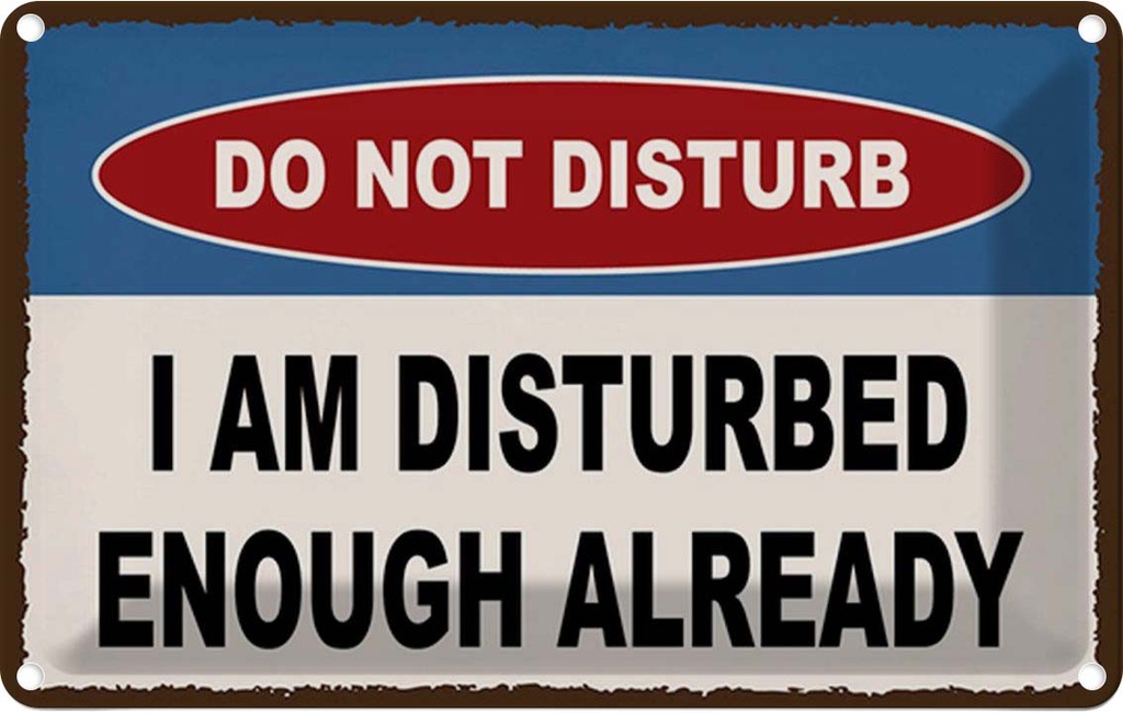 Blechschild 12x18 cm do not disturb a am disturbed Warnschild Hinweisschild Sicherheit Vorsicht