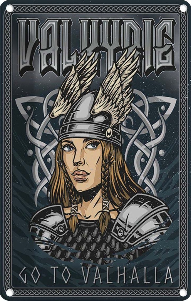 Blechschild 18x12 cm Valkyrie go to Valhalla Wiking Dekoration