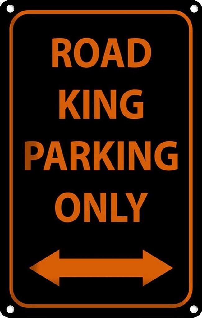 Blechschild 18x12 cm road king parking only Dekoration