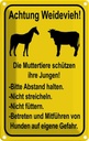 Blechschild 18x12 cm Achtung Weidevieh nicht füttern Spruch Zitat