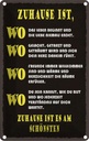 Blechschild 18x12 cm Zuhause ist wo Leben und Liebe Spruch Zitat