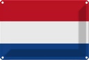 Blechschild 12x18 cm Niederlande Netherlands Flagge Europa Fahne Wappen
