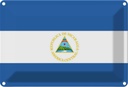 Blechschild 12x18 cm Nicaraguas Nicaragua Flagge Fahne Wappen