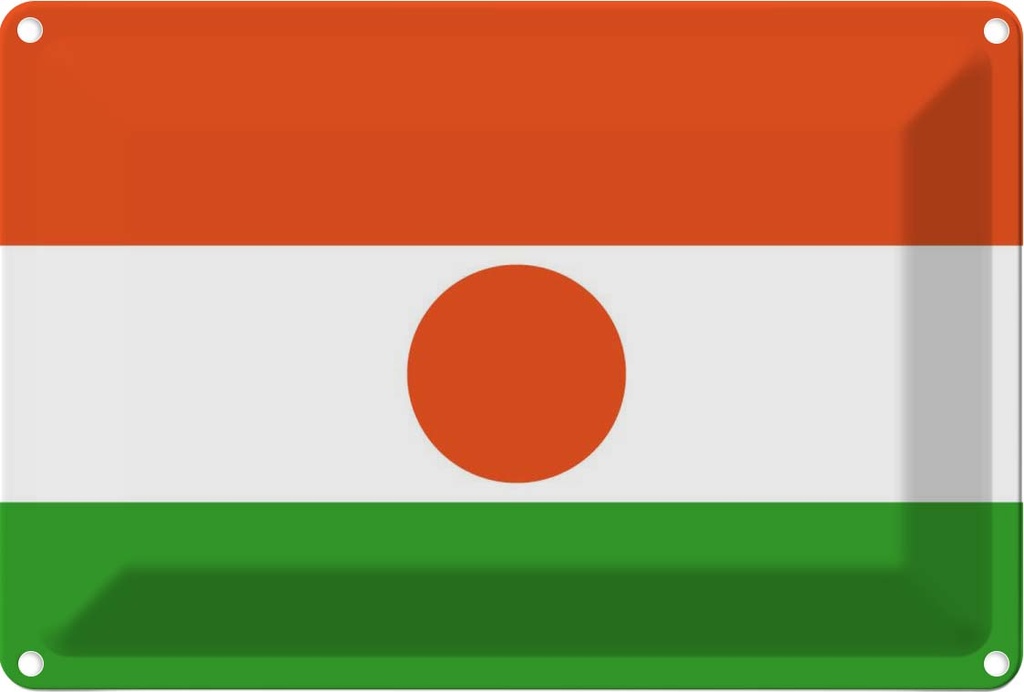 Blechschild 12x18 cm Nigers Niger Flagge Fahne Wappen