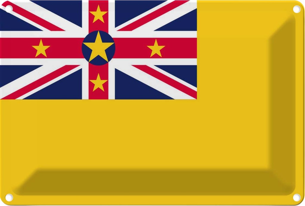 Blechschild 12x18 cm Niues Niue Flagge Fahne Wappen