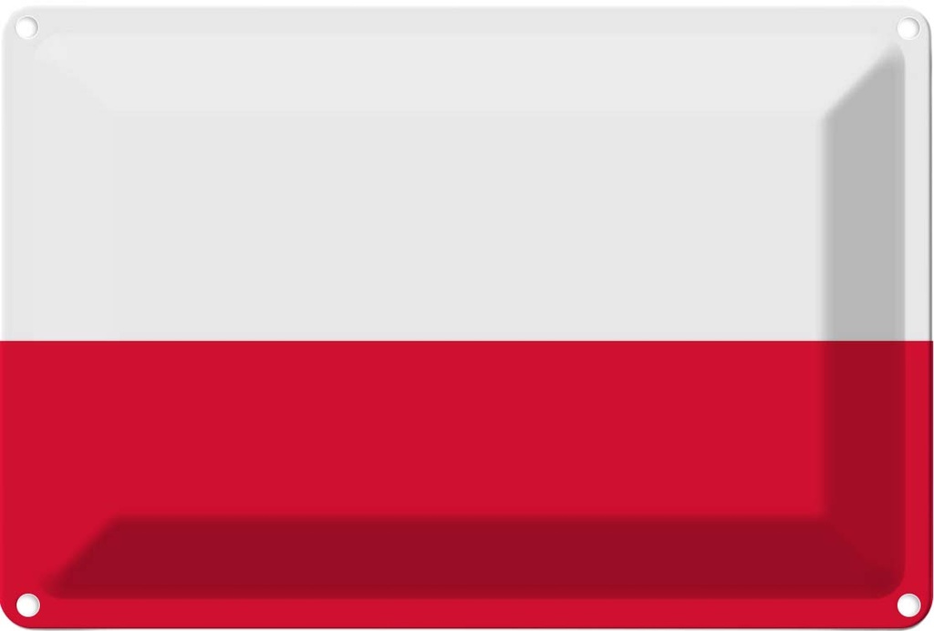 Blechschild 12x18 cm Polens Poland Flagge Fahne Wappen