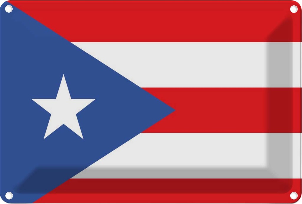 Blechschild 12x18 cm Puerto Ricos Rico Flagge Fahne Wappen