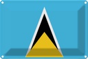 Blechschild 12x18 cm Saint Lucias Lucia Flagge Fahne Wappen