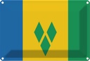 Blechschild 12x18 cm Saint Vincent und Grenadinen Flagge Fahne Wappen