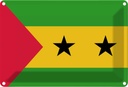 Blechschild 12x18 cm São Tomé und Príncipe Flagge Fahne Wappen