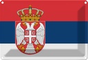 Blechschild 12x18 cm Serbiens Serbia Flagge Fahne Wappen