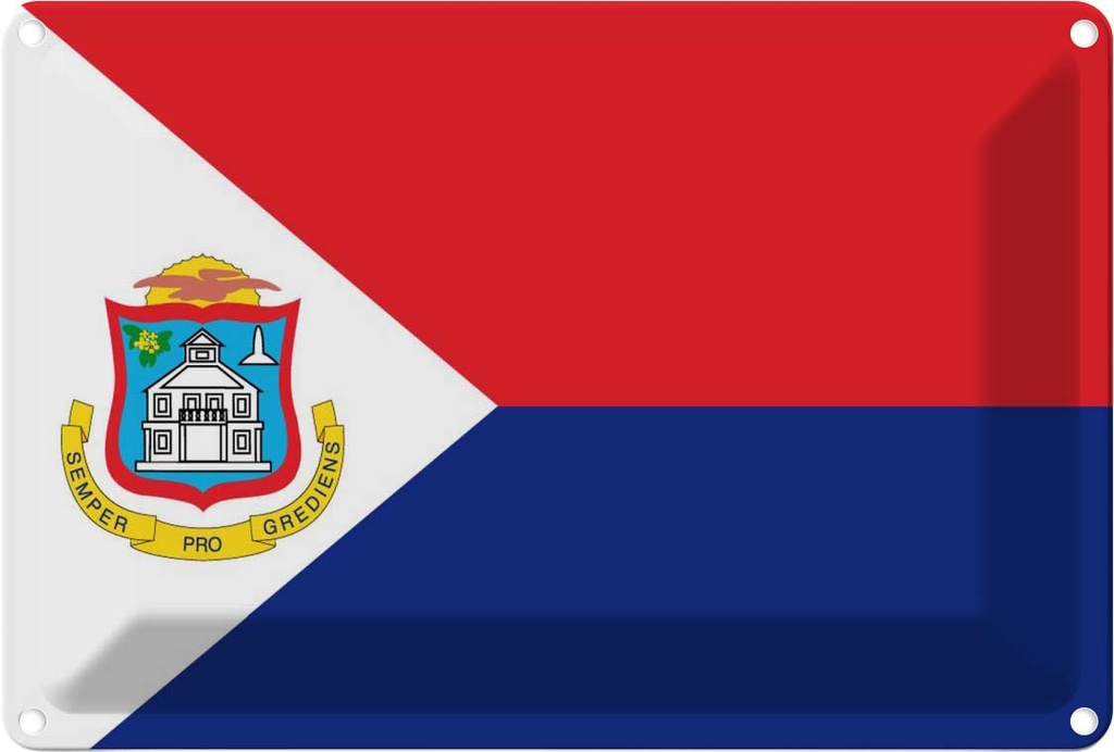 Blechschild 12x18 cm Sint Maartens Maarten Flagge Fahne Wappen