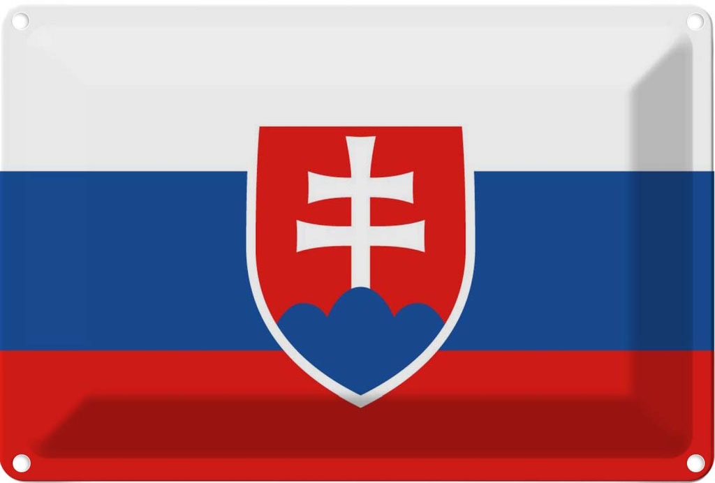 Blechschild 12x18 cm Slowakei Slovakia Flagge Fahne Wappen