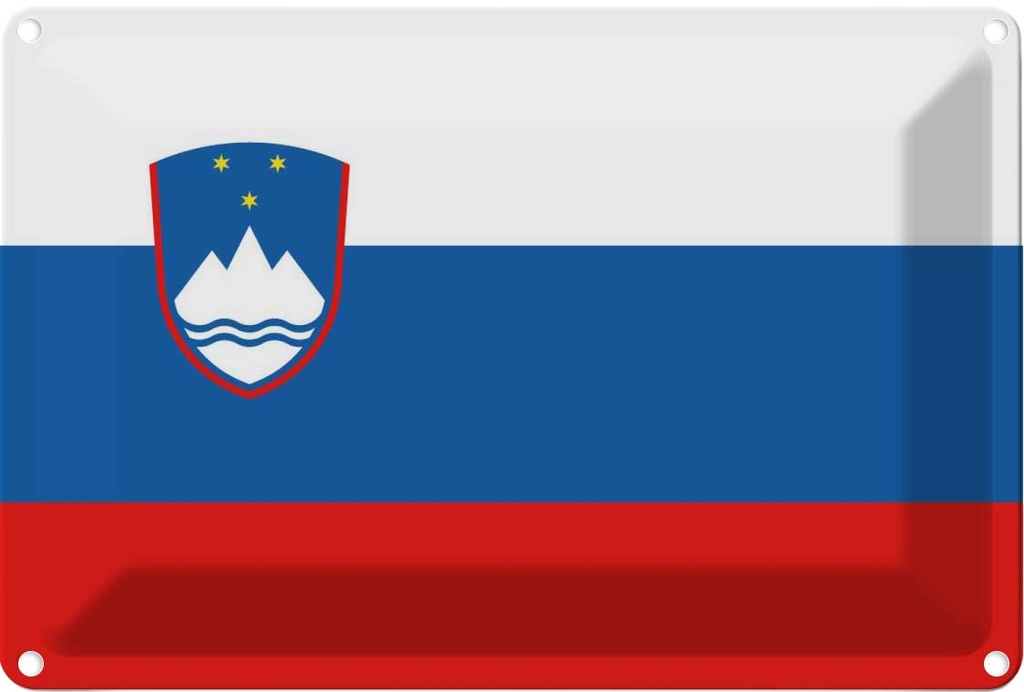 Blechschild 12x18 cm Sloweniens Slovenia Flagge Fahne Wappen