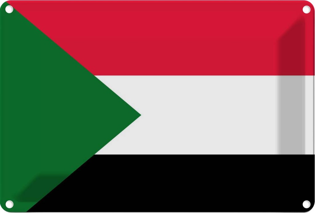 Blechschild 12x18 cm Sudan Flagge Fahne Wappen