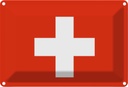 Blechschild 12x18 cm Schweiz Switzerland Flagge Fahne Wappen