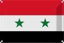 Blechschild 12x18 cm Syriens Syria Flagge Fahne Wappen