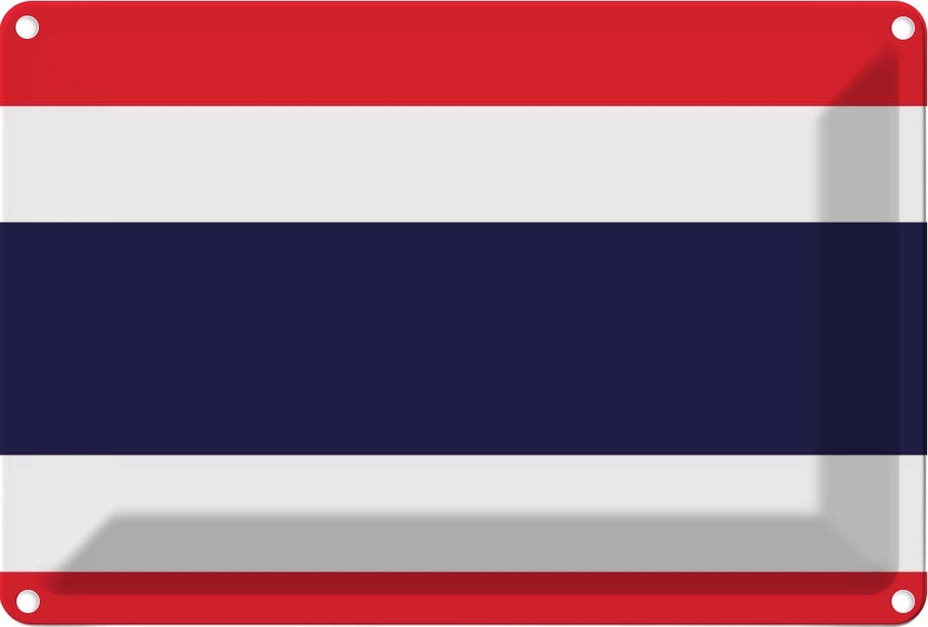 Blechschild 12x18 cm Thailands Thailand Flagge Fahne Wappen