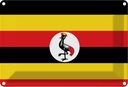 Blechschild 12x18 cm Ugandas Uganda Flagge Fahne Wappen
