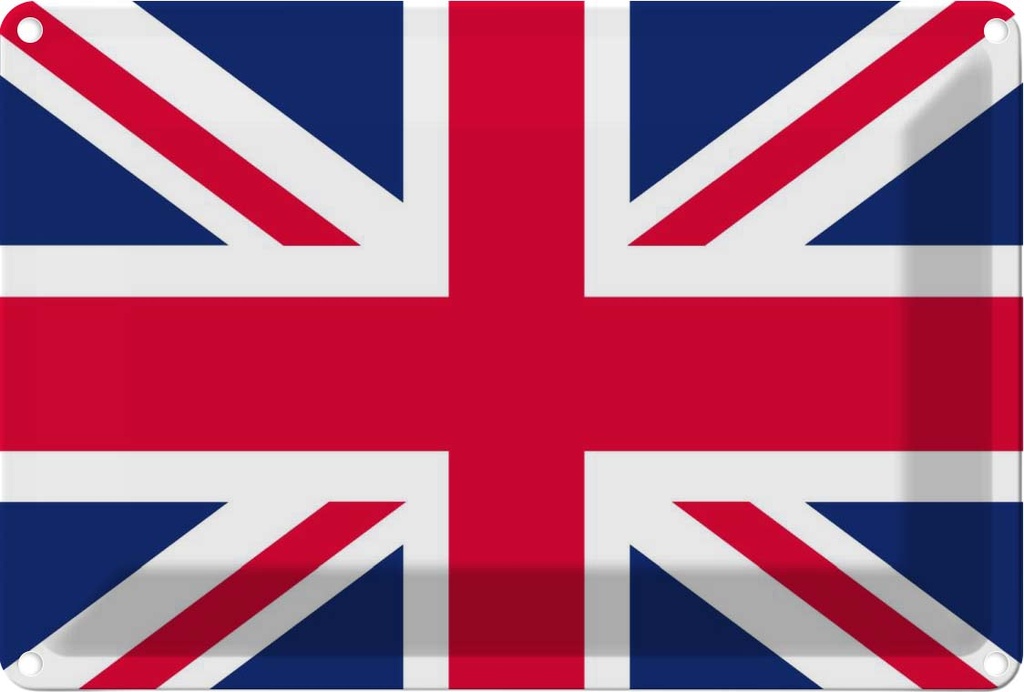 Blechschild 12x18 cm Union Jack United Kingdom Flagge Fahne Wappen