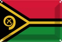 Blechschild 12x18 cm Vanuatus Vanuatu Flagge Fahne Wappen
