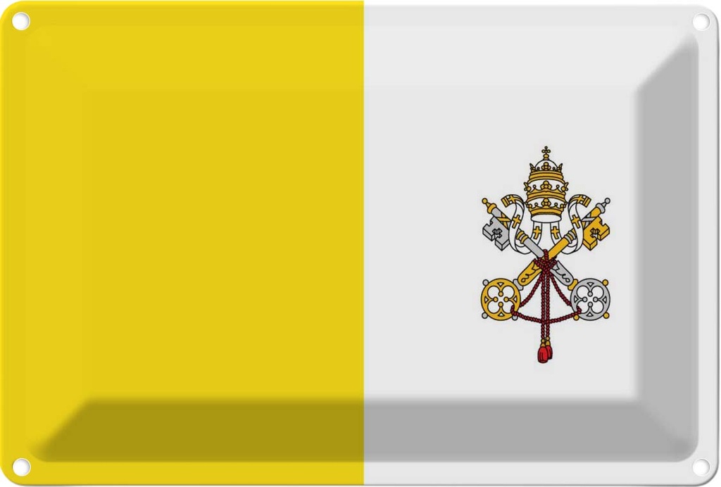Blechschild 12x18 cm Vatikanstadt Vatican City Flagge Fahne Wappen